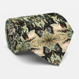 Gravata Morcegos negros de raposa voadores de vintage