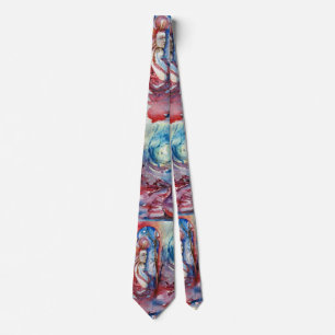 Gravata MORGANA LE FAY E DRAGON, Fantasia Azul Rosa