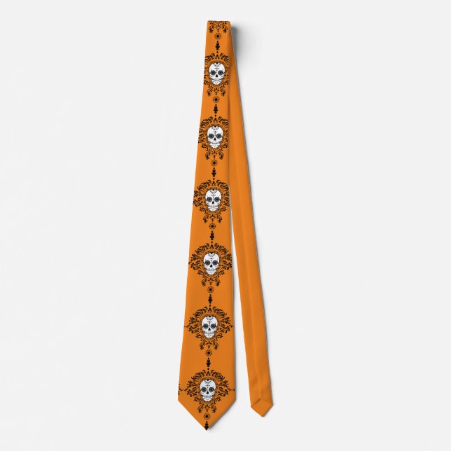 Gravata Morto Damask - Chic Sugar Skull Tie (Frente)
