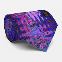 Mosaico Abstrato Rosa e Azul Ondulado Retro