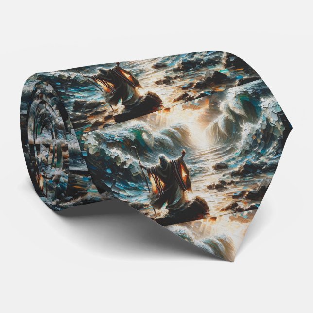 Gravata Moshe e o Splitting do Mar Vermelho (Rolled)