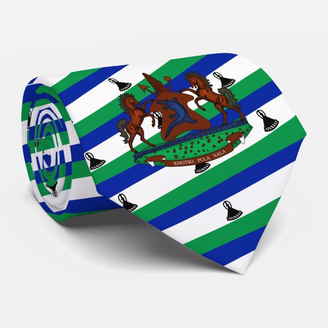 Gravata Mosotho Flag & Casaco de Braços, Flag of Lesotho (Rolled)