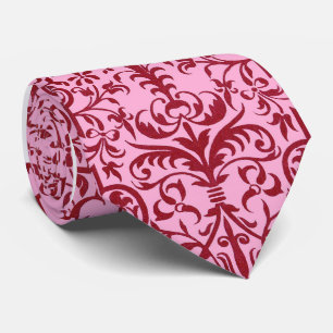 Gravata Motif vitoriano a rosa