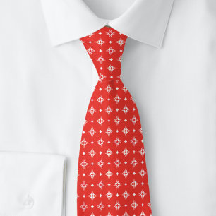 Gravata Motivo Tribal Vermelho Clássico