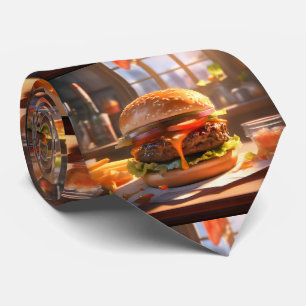 Gravata Mouthwatering Cheeseburger Neck Tie - Novelty Tie
