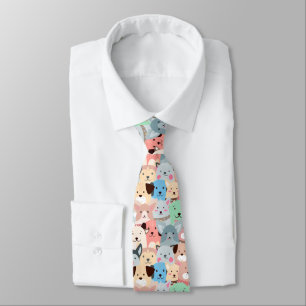 Gravata Muitos Cães Coloridos Design Necktie