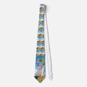 Gravata Mulher com um parasol Claude Monet