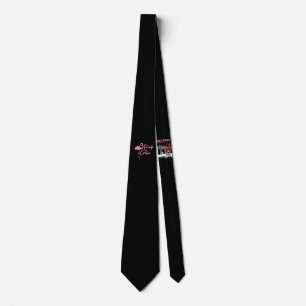Gravata Mulher Gelada Rosa Flamingo  Fita rosa  Flamingo