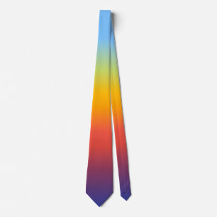 Gravata Multicolor Gradiente Arco-íris Vibrante Om