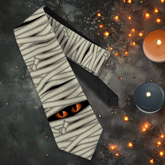 Gravata Mummy Eyes Halloween Orange ID685 (Criador carregado)