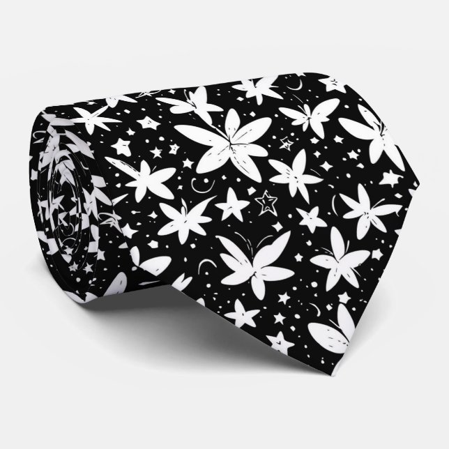 Gravata Mundo Mágico das Fadas Estrelas (Rolled)