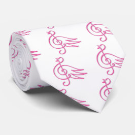 Gravata Música de pássaros rosa