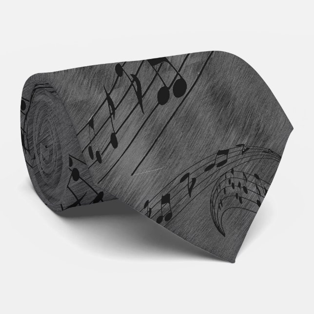 GRAVATA MÚSICA NOTES-TIE-GRAY (Rolled)