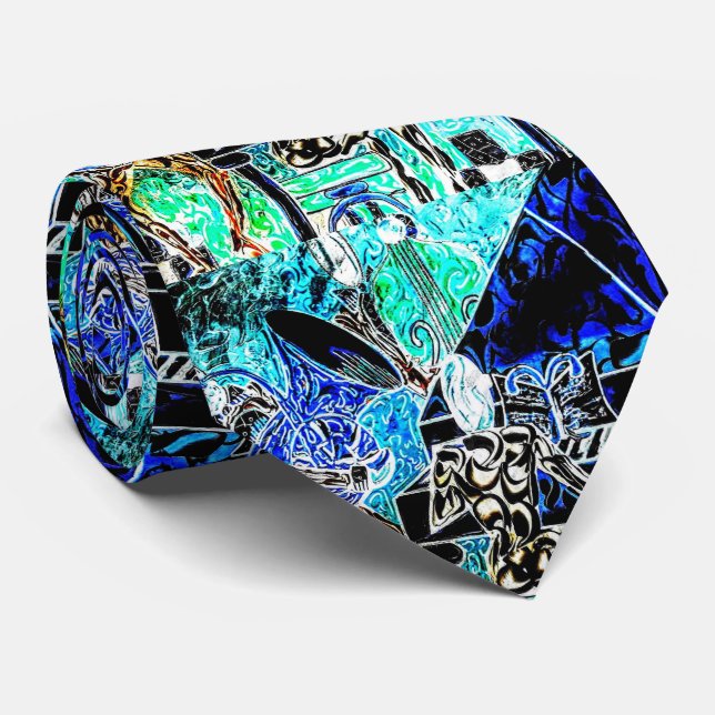 Gravata Músicos abstrato (Rolled)