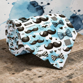 Gravata Mustache Dapper Pattern Necktie Tie