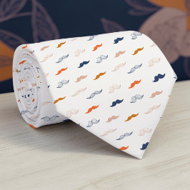 Gravata Mustache on Beige Necktie Tie