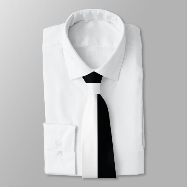 Gravata Mydeas | Preto e branco com tiras muito largas (Amarrado)