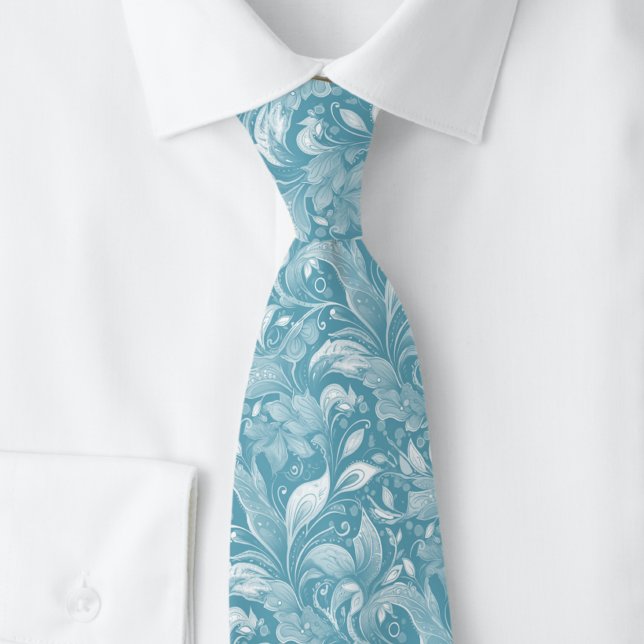 Gravata Mystic Blue Botânico Batik (Criador carregado)