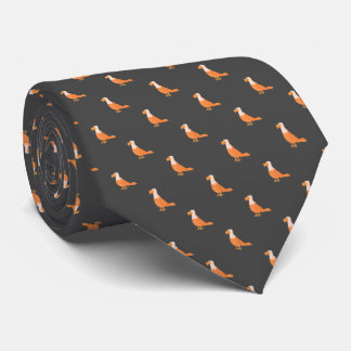Gravata Na moda Dark Cinza Laranja Águia Sem Costura Padrã