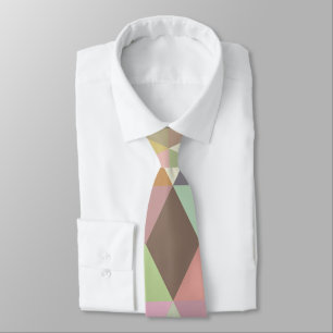 Gravata Na moda, Design de padrão de diamante verde e ros