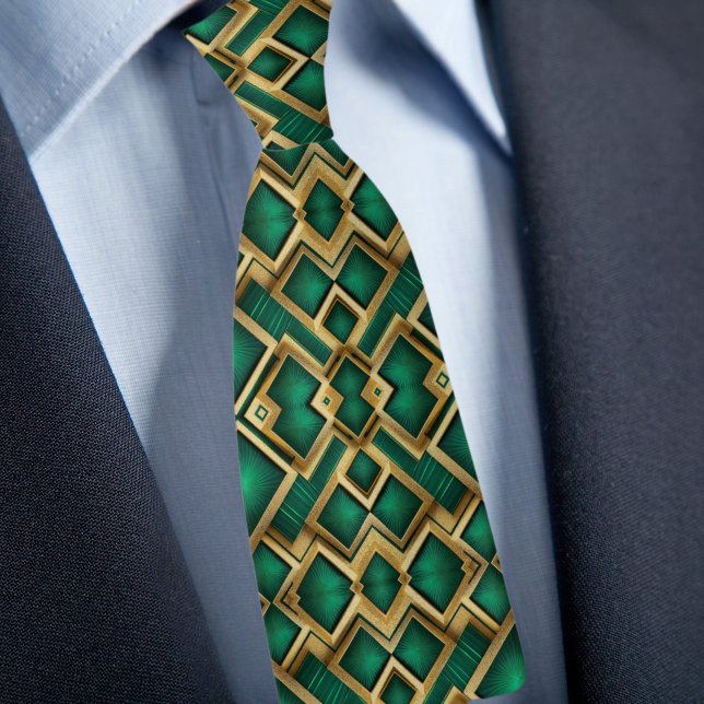 Gravata Na moda Emerald e Necktie Dourada (Criador carregado)