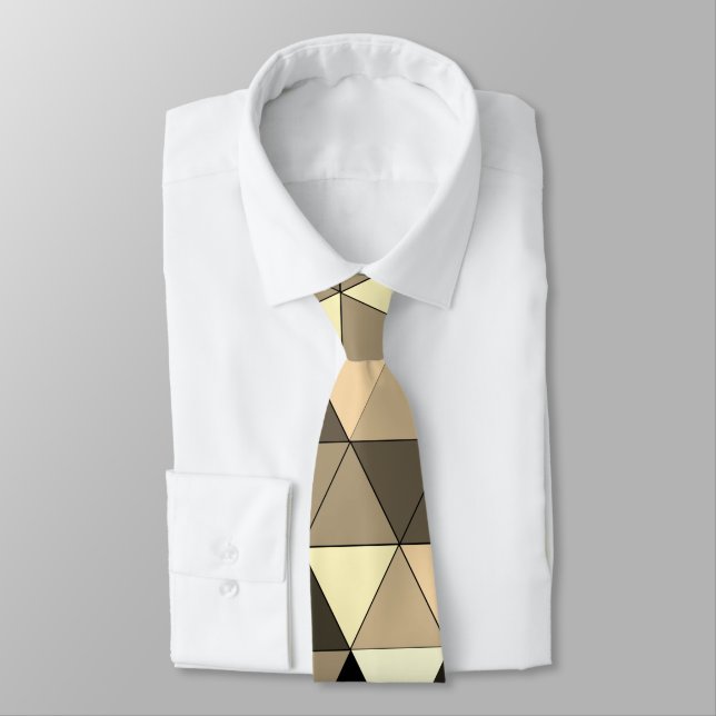 Gravata Na moda Sepia Brown & Black Pattern Design (Amarrado)