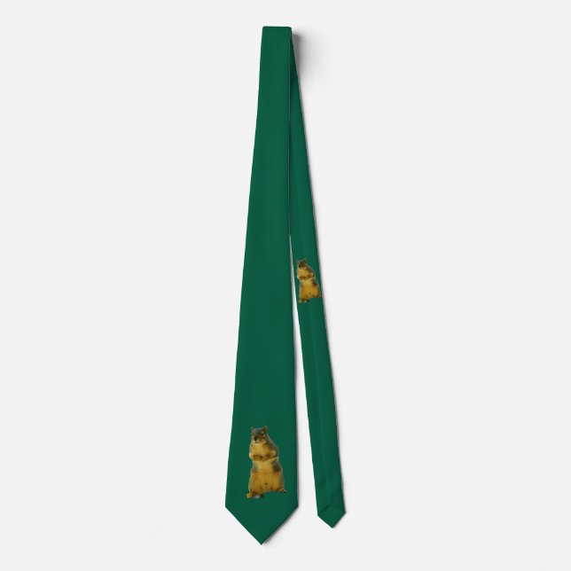 Gravata Na moda TieSquirrelly | Forest Green Novelty Tie (Frente)