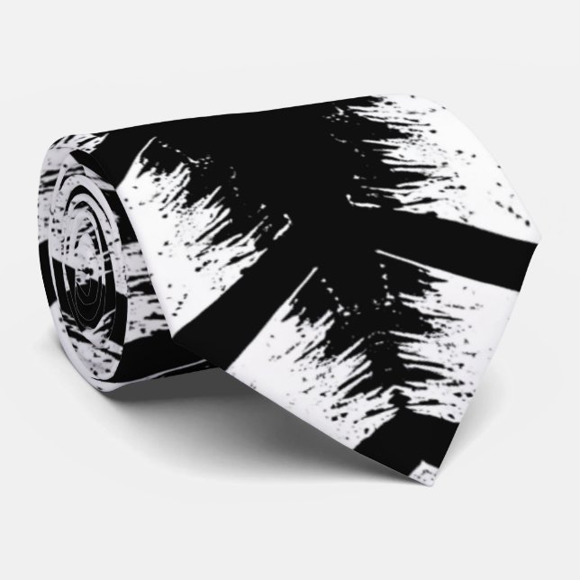 Gravata Na moda Tribal Black and White Neck para Homens (Rolled)