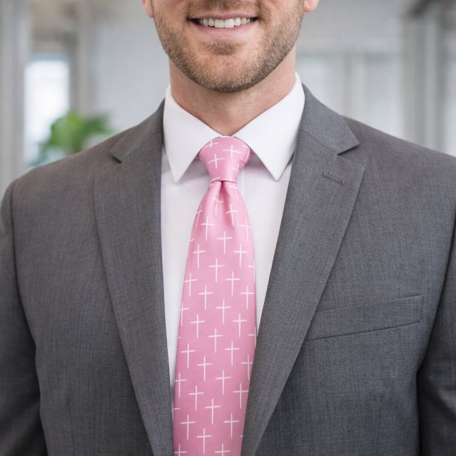 Gravata Nails Cross Pink and White (Criador carregado)