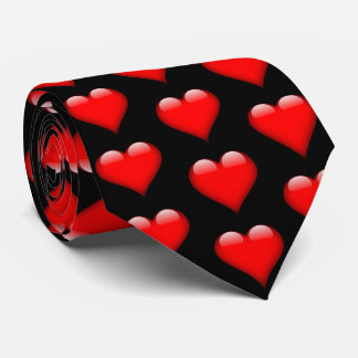 Gravata Namorados Red Shiny Hearts Necktie