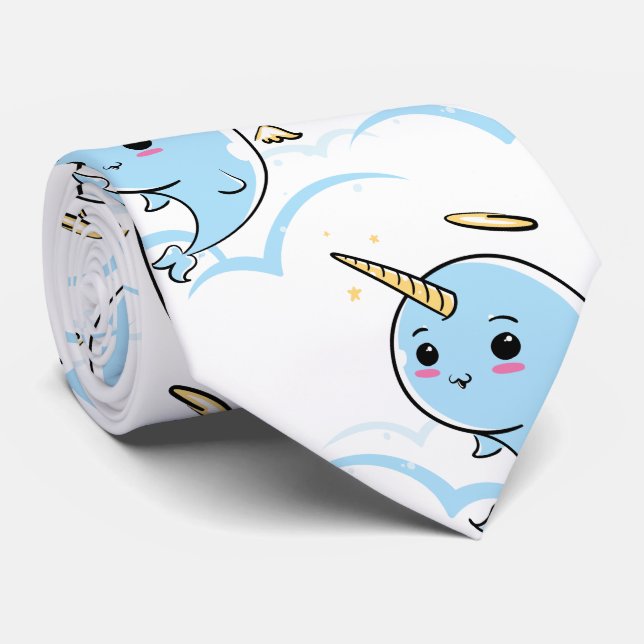 Gravata Narwhal Angel Cutie (Rolled)