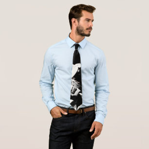 Gravata NASA Apollo 17 Astronaut Black White Artistic