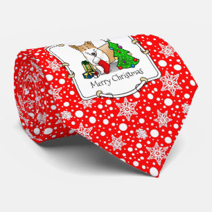 Gravata Natal 2 Pembroke Welsh Corgi (vermelho 1)