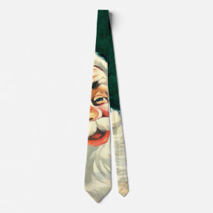 Gravata Natal Antigo, Alegre Papai Noel Retro dos Anos 50