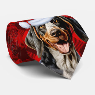 Gravata Natal da Xadrez de Feriado de Cachorro Bluetick