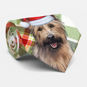 Gravata Natal da Xadrez de Férias do Cão Berger Picard