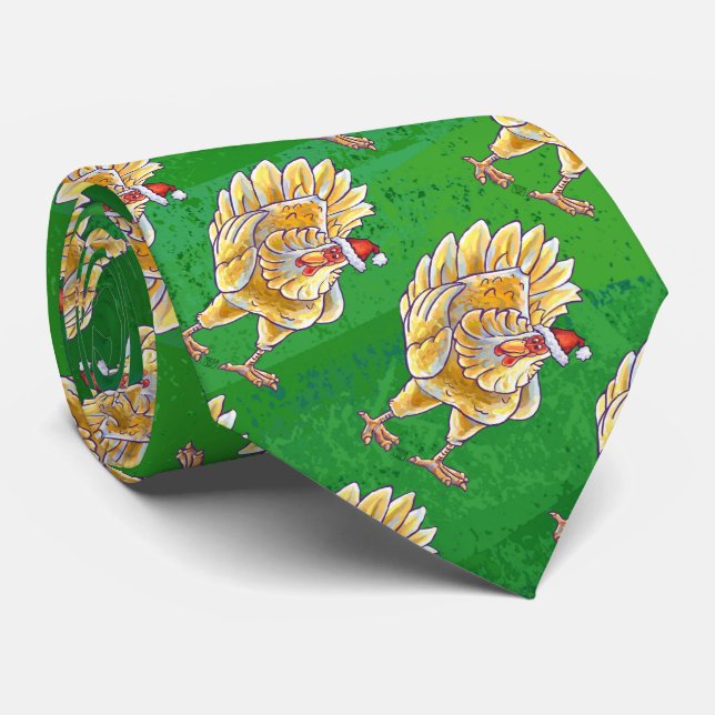 Gravata Natal De Frango Em Verde (Rolled)