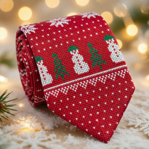 Gravata Natal Festivo Vermelho Aconchegante
