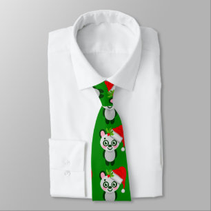 Gravata natal panda santa claus