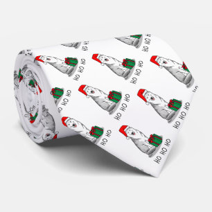 Gravata Natal Papai Noel Siberiano (prata)