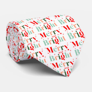 Gravata Natal Retro Alegre e Brilhante