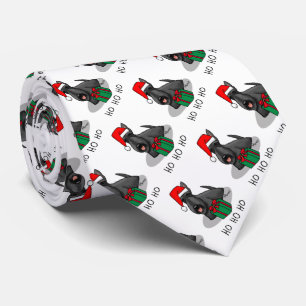 Gravata Natal Santa Hat Scottish Terrier (preto)