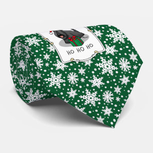 Gravata Natal Santa Hat Scottish Terrier (preto)