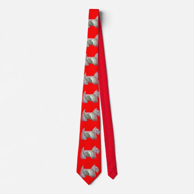 Gravata Natal Scottie Terrier Tie (Frente)