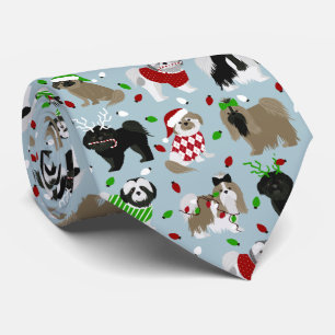 Gravata Natal Shih Tzu Dogs Neck Tie