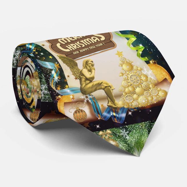 Gravata Natal Tie, Anjo de Natal (Rolled)