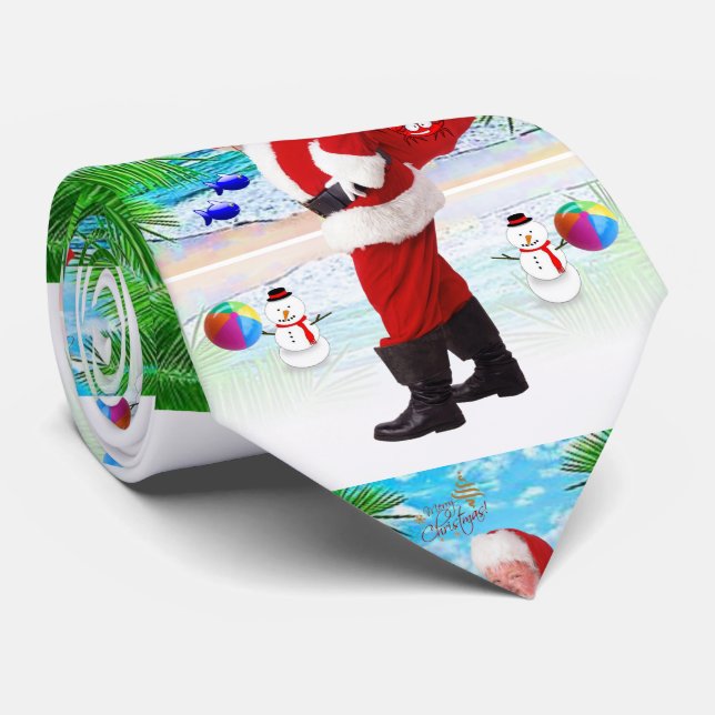 Gravata Natal Tie, Papais noeis de Summer Beach (Rolled)