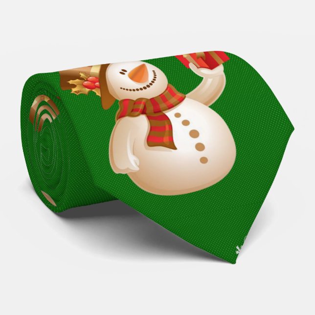 Gravata Natal Tie, Snowman (Rolled)