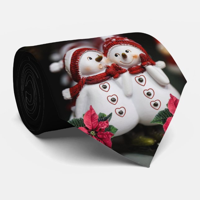 Gravata Natal Tie, Snowman (Rolled)