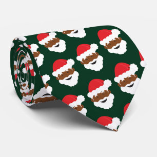Gravata Natal Verde do Papai Noel Negro